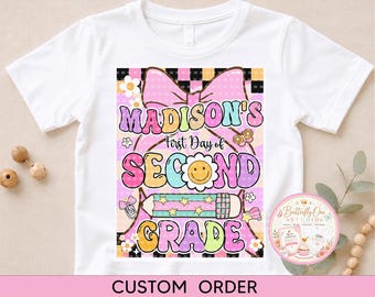 PNG Second Grade  Girl Design, Second Grade Girl Design, Cute Girl School Design, Groovy School Girl Digital File, Sublimation, DGT print
