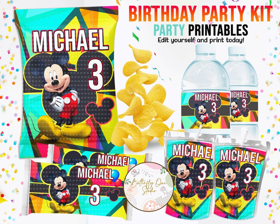 EDITABLE Mickey Party Template, Mickey Party Birthday Theme Kit,instant ...