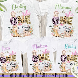 PNG Wild One Birthday T-shirt Digital File, Birthday Girl , Png Digital File, Wild One Birthday Party, Family Tshirt Designs, Wild One Party