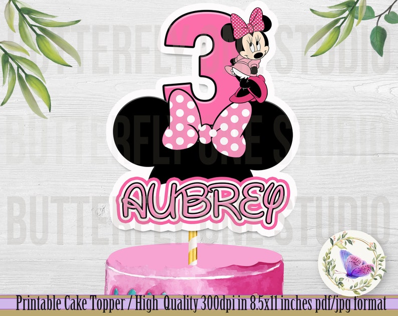 Printable Minnie Mouse Cake Topper Minnie Cake Topper minnie Etsy