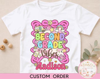 PNG Second Grade  Girl Design, Second Grade Girl Design, Cute Girl School Design, Groovy School Girl Digital File, Sublimation, DGT print