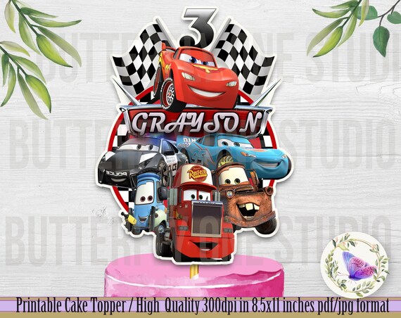 Printable Carscake Topper Disney Cars Birthday Party - Etsy Finland