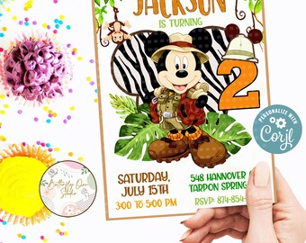 Editable Safari Party  Invitation, Safari Party Theme Invitation, Safari Invite   Party Theme , Safari Invite,  Safari  Birthday Party theme