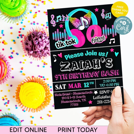 Musical Birthday Girl Invitation Musical Birthday Party Etsy 日本