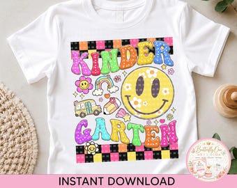 Kindergarten Girl School Bus Smiley Face PNG (Digital File)