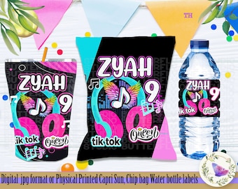 Musik Chip Tasche Geburtstag Mädchen, Digitale Datei Musical Chip Bag, Party Dekor, Musical Party Thema, Musical Digital Chip Bag, druckbares Dekor