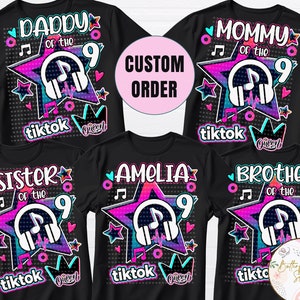 Trasferimento di ferro per compleanno musicale per ragazza, file digitale Png, immagini di t-shirt per festa di compleanno musicale, sublimazione, abbigliamento personalizzato, compleanno
