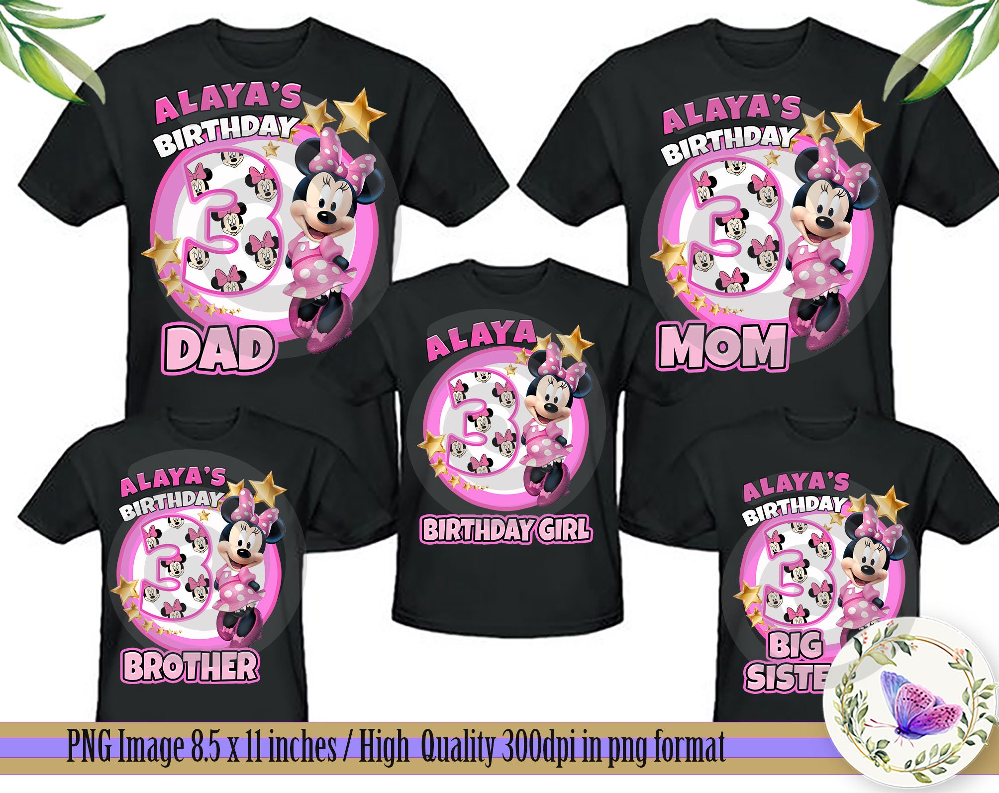 PNG Minnie Mouse T-shirt Birthday Girl 