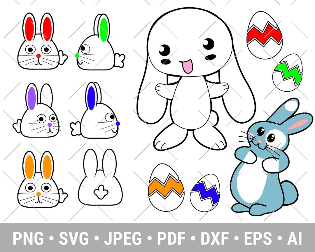 Easter Bunny SVG Bundle - Easter Eggs SVG - Digital Download - Bunny ...