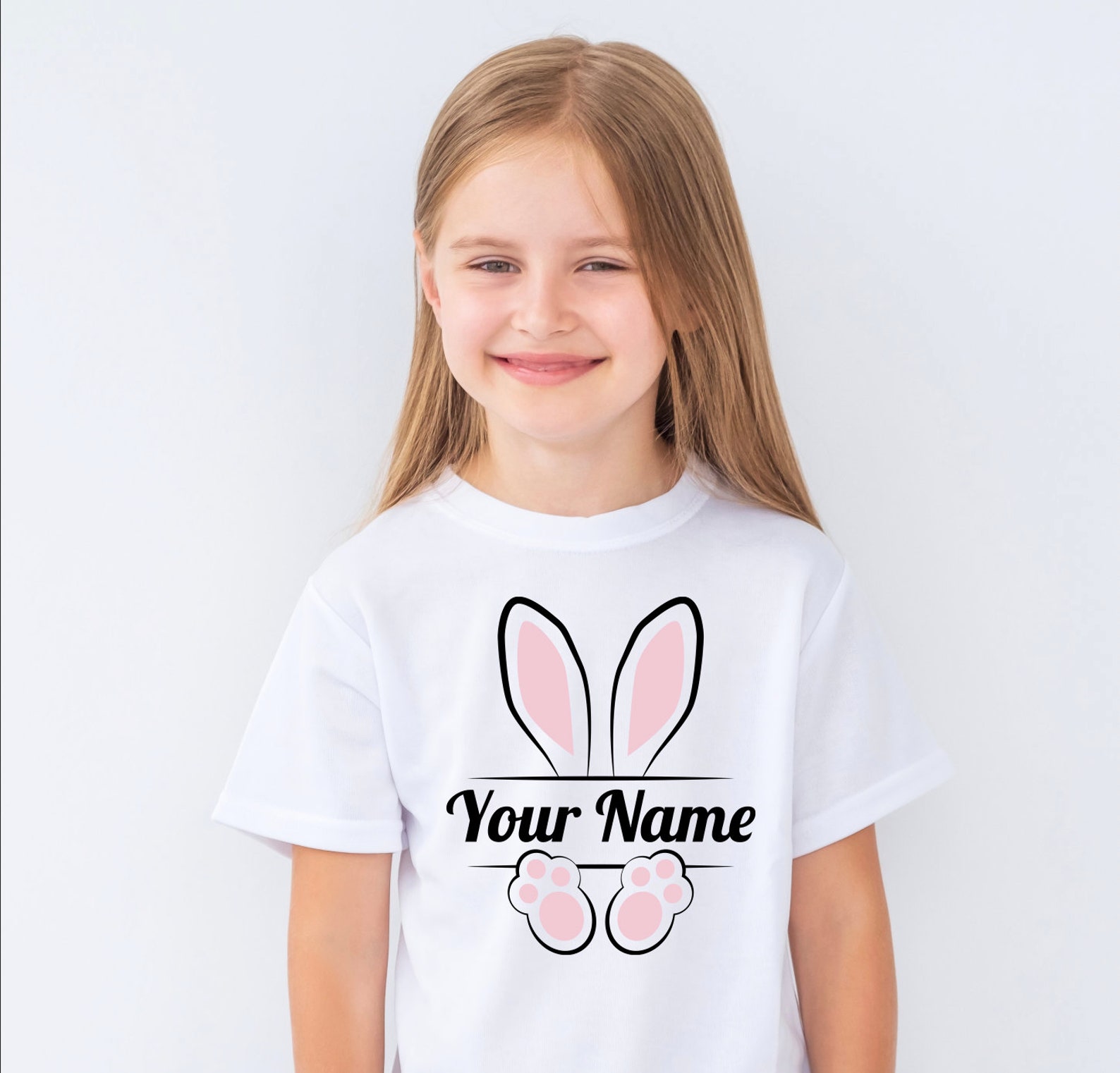 Easter Bunny Ears & Feet Easter SVG Custom Name Digital | Etsy