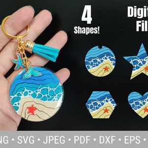 Keychain Svg Bundle, Round Keychain Svg, Circle Keychain Svg, Beach Svg, Hexagon Heychain, Hexagon Svg, Heart svg, Star Keychain, Beach