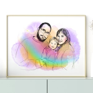 CUSTOM PORTRAIT, Custom watercolour portrait, Custom painting, Family portrait, Watercolor drawing, Watercolour portrait, Couple portrait