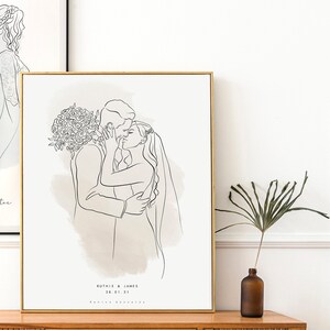 PAPER ANNIVERSARY gift, Wedding gift for couple, 1st anniversary gift, Couple portrait, Gift for wife, Parents wedding gift, Groom gift image 2