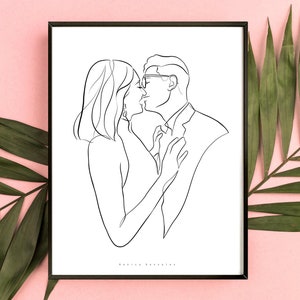 CUSTOM LINE ART, Portrait from photo, Digital art, Single line drawing, Custom couple portrait, Abstract portrait, Minimalist line drawing