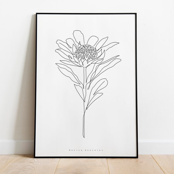 AUSTRALIAN NATIVE FLOWER print, Waratah art print, Aussie flora, Waratah illustration, Australian native wildflowers, Flowering gum