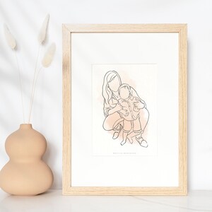 FACELESS PORTRAIT, Custom line drawing, Family portrait illustration, Digital Art, Painting from photo, Couple portrait, Line art, Digital