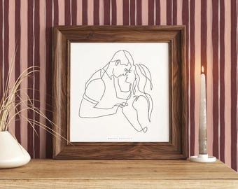 CUSTOM LINE ART portrait, Digital line drawing from your photo. Personalised Christmas gift