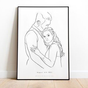 PAPER ANNIVERSARY gift, Wedding gift for couple, 1st anniversary gift, Couple portrait, Gift for wife, Parents wedding gift, Groom gift image 7
