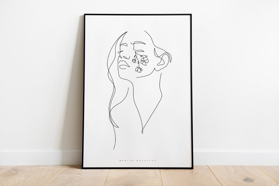 WOMAN Face LINE ART, Printable Art, Digital Art, Minimalist Wall Art ...