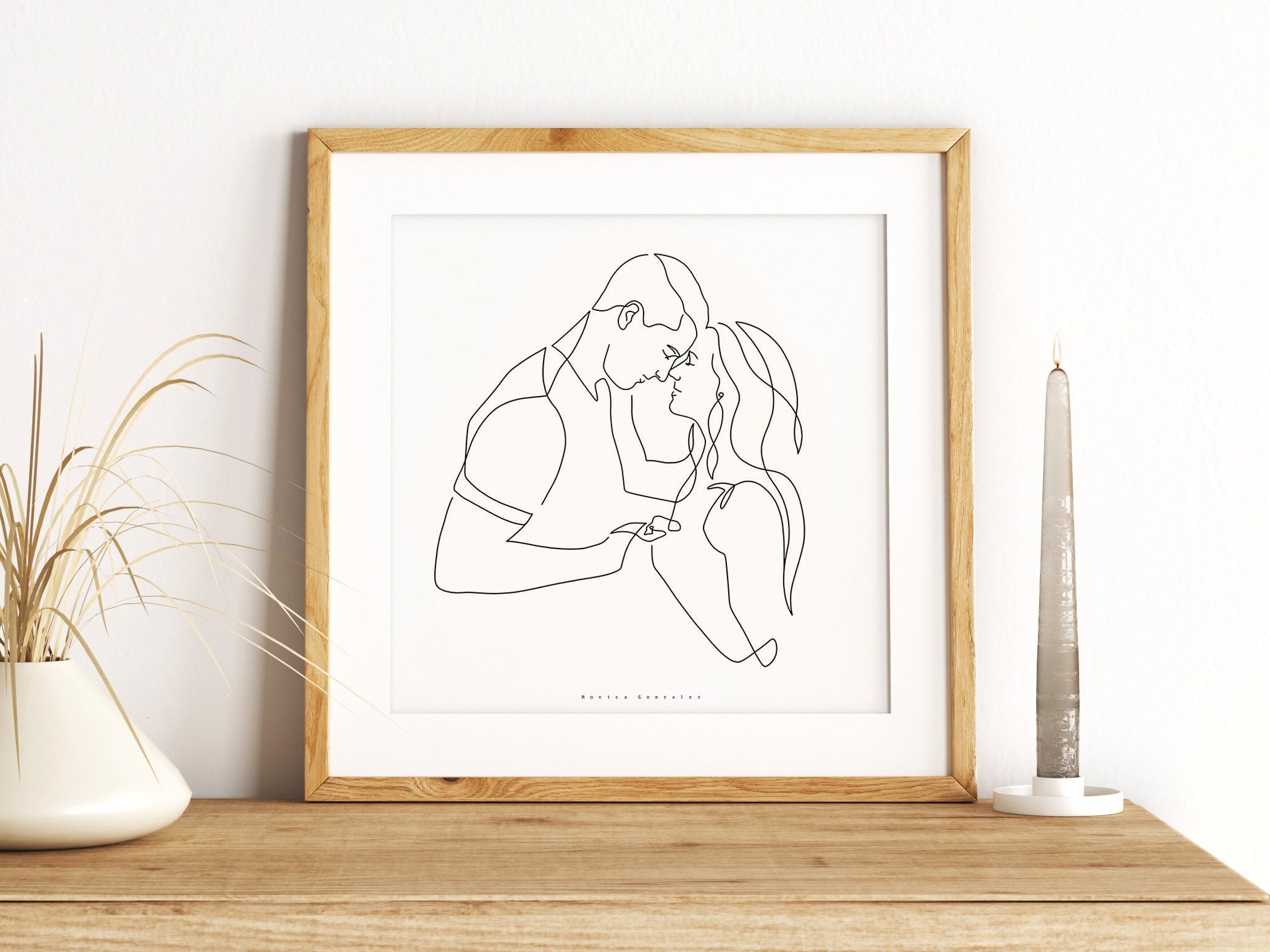 Couple Line Art Portrait