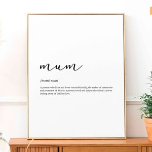 MOTHERS DAY GIFT, Gift for mom, Mum dictionary quote, Mum definition print, Last minute gift, Mother&#39;s Day gift from daughter or son