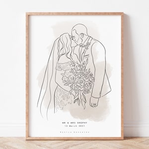 PAPER ANNIVERSARY gift, Wedding gift for couple, 1st anniversary gift, Couple portrait, Gift for wife, Parents wedding gift, Groom gift image 8