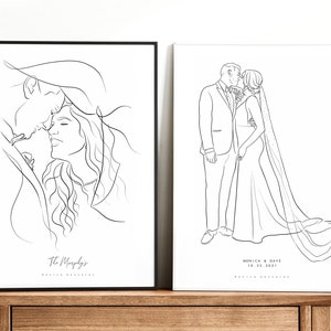 PAPER ANNIVERSARY gift, Wedding gift for couple, 1st anniversary gift, Couple portrait, Gift for wife, Parents wedding gift, Groom gift image 3