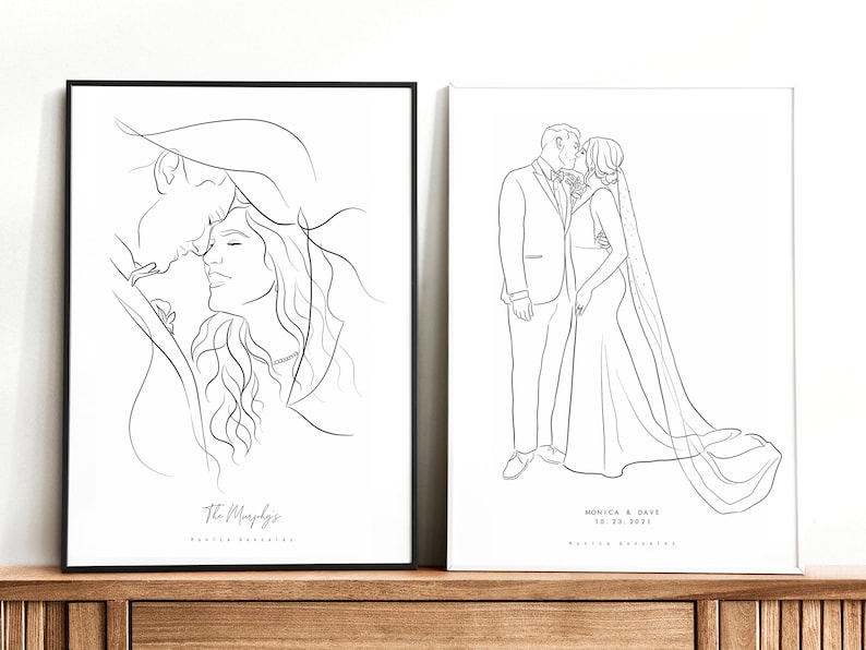PAPER ANNIVERSARY gift, Wedding gift for couple, 1st anniversary gift, Couple portrait, Gift for wife, Parents wedding gift, Groom gift image 3