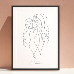 CUSTOM LINE DRAWING, Custom portrait, Minimalist line art drawing, Art commission, Couple portrait, Family portrait, Drawing from photo image 2