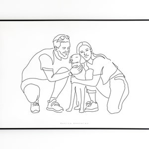 CUSTOM FAMILY PORTRAIT, Custom line drawing from photo, Personalised Family portrait, Line art, Meaningful gifts, Family portrait painting