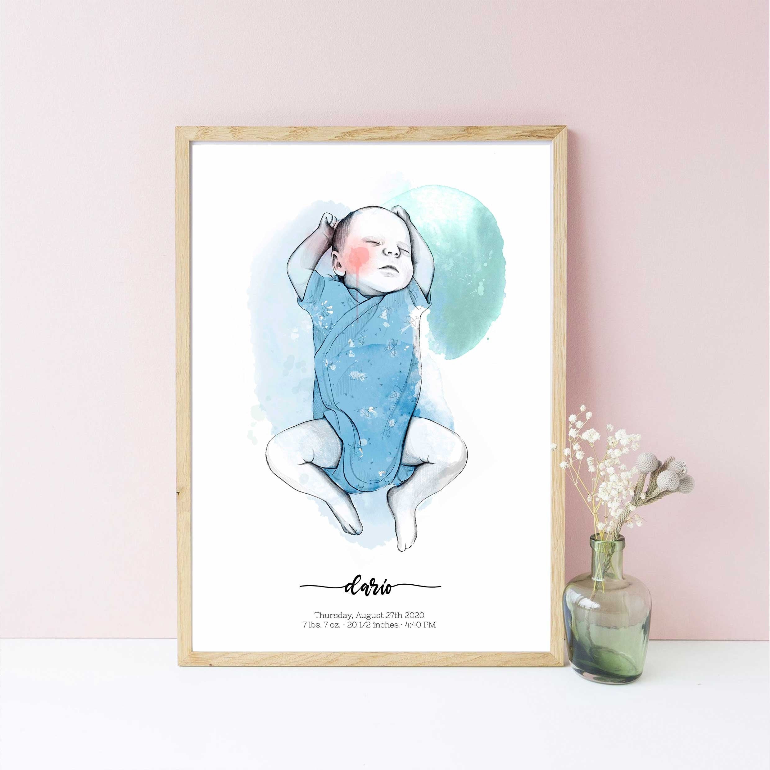 CUSTOM BIRTH POSTER Scale, Birth Poster, Newborn Gift, Baby Welcome ...