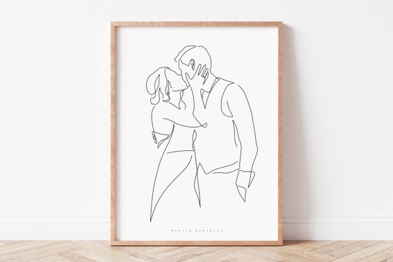 Couple Line Art Portrait