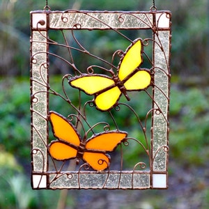 Butterfly stained glass panel Butterfly suncatcher Mother’s Day gift