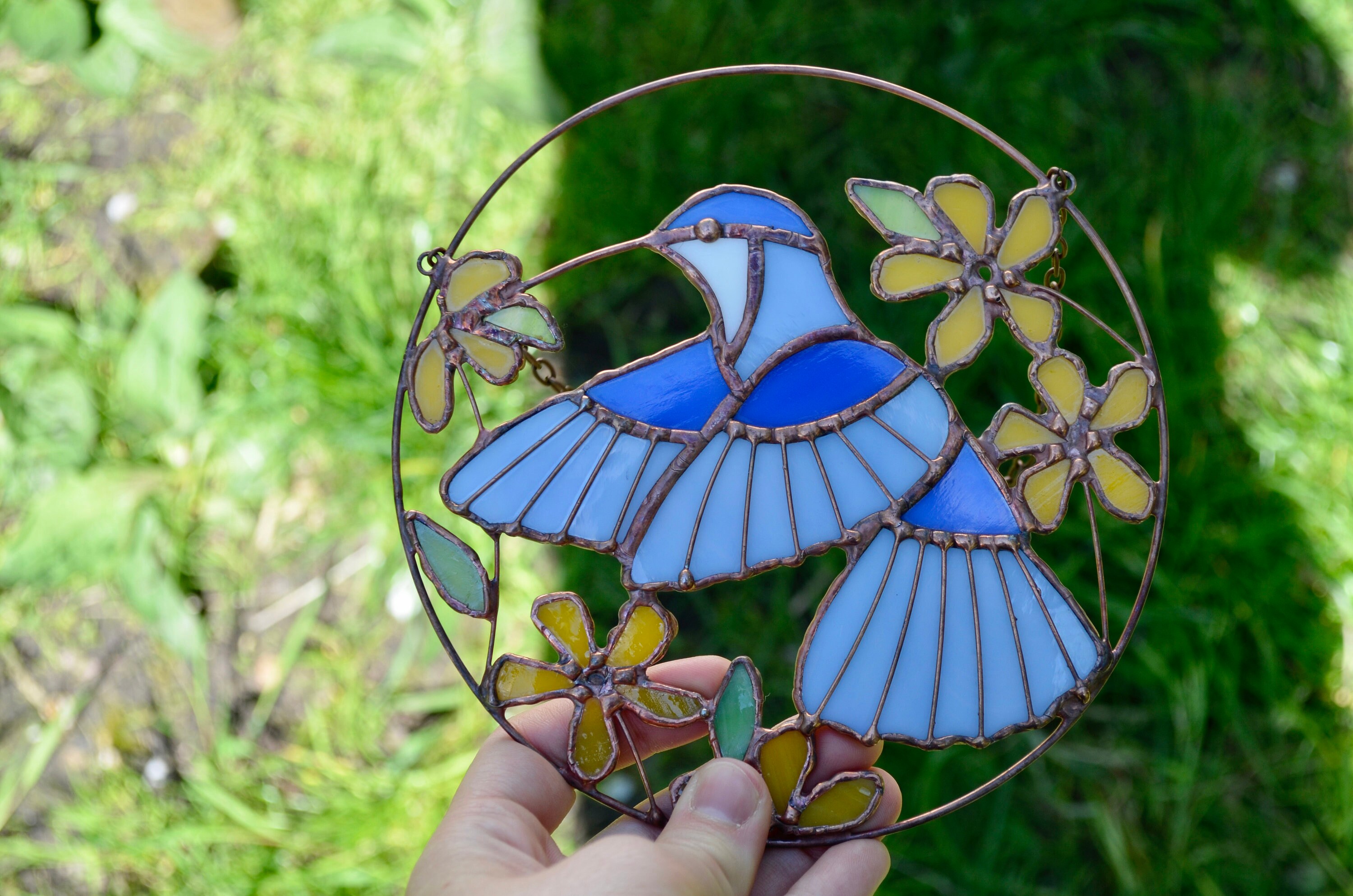 Decorazione Acchiappa Luce a Forma di Colibrì Acchiappasole da Finestra Uccelli Sun Catcher Adatto a Finestre Balconi Giardini Altro Ancora Aggiunge