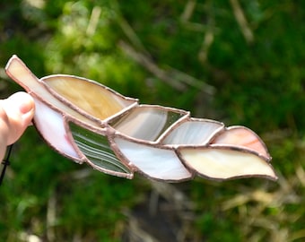 Décoration de fenêtre attrape-soleil en plumes de vitrail, cadeau de Pâques
