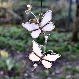 Stained glass butterfly suncatcher Window hangings decor Christmas gift