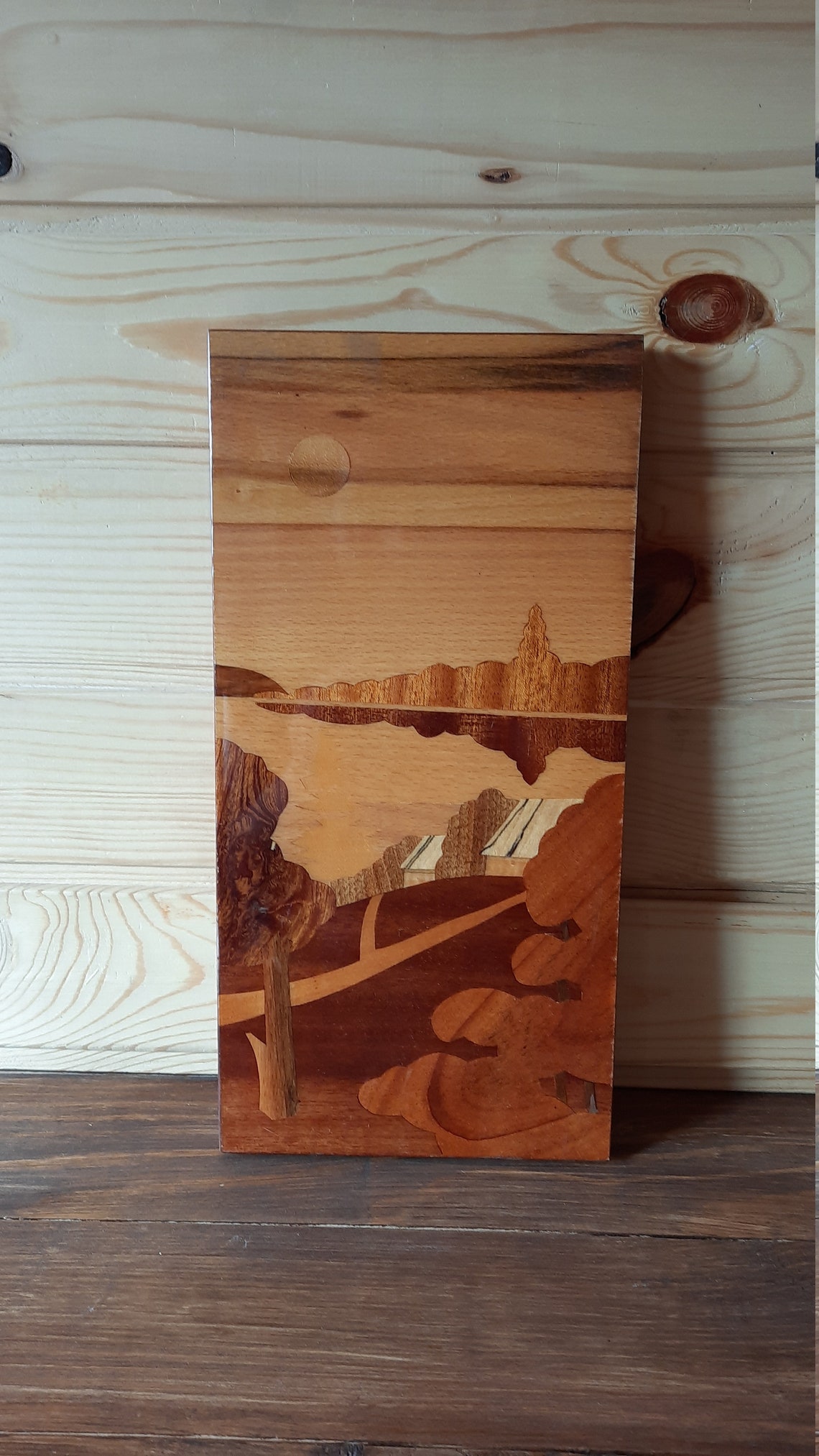 Vintage Wall Hanging landscape wall plaque Wall art retro Etsy