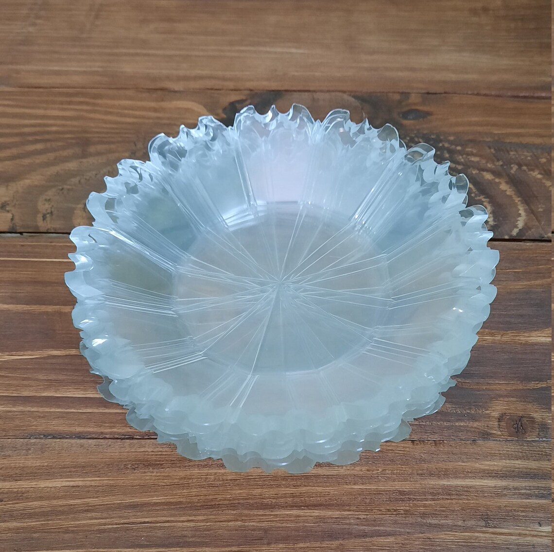 Vintage Clear Glass Luncheon Plates 6 plate Diamond and Coin Etsy