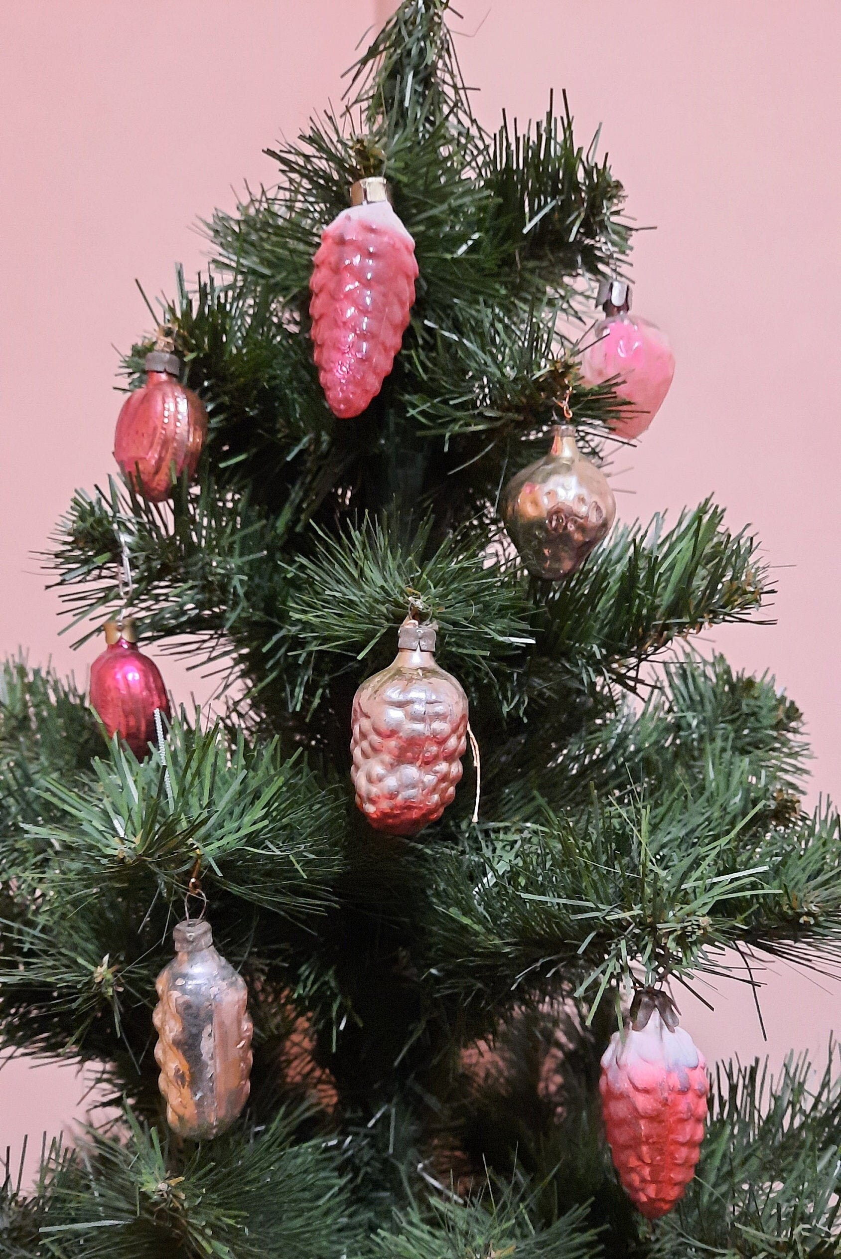 Retro baubles Assorted christmas decoration Christmas tree Etsy