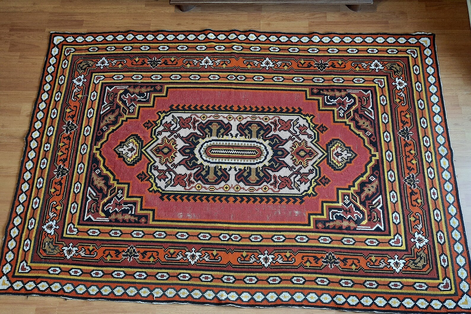 Embroidery rug vintage rug 72.8x53.2 inh boho rum décor Etsy