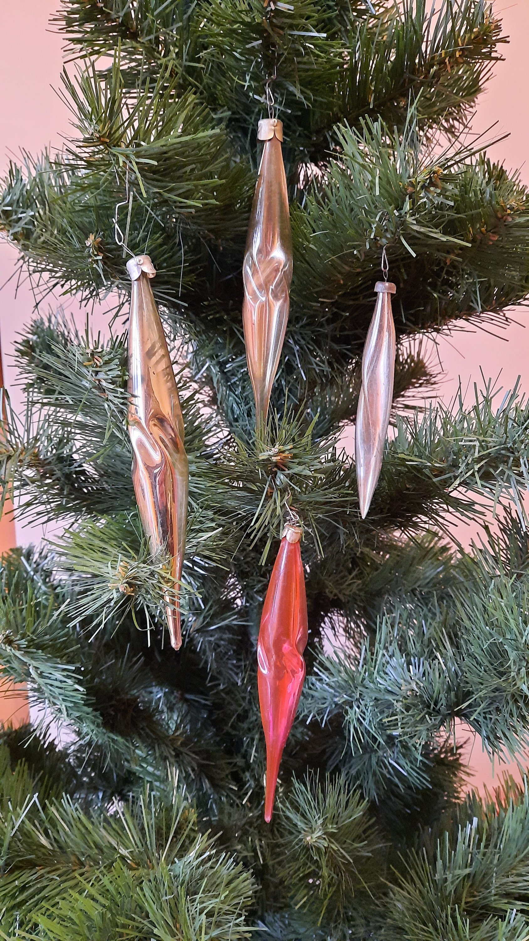 Vintage glass Icicles Christmas Tree Ornament Decoration Etsy
