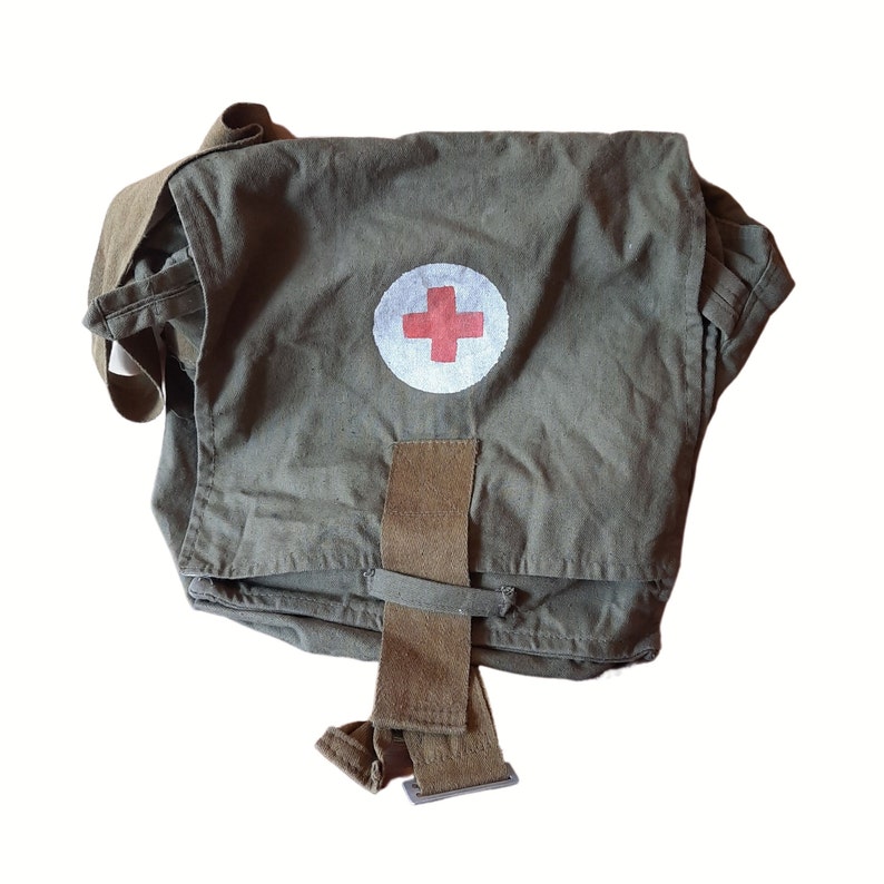 Vintage Military Medical Bag green cotton canvas bag Cross Etsy