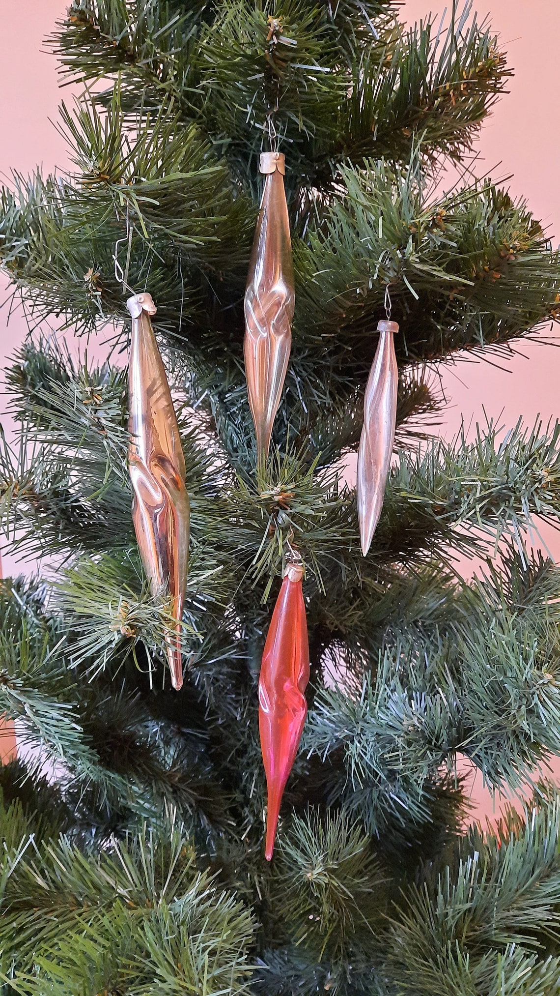 Vintage glass Icicles Christmas Tree Ornament Decoration Etsy
