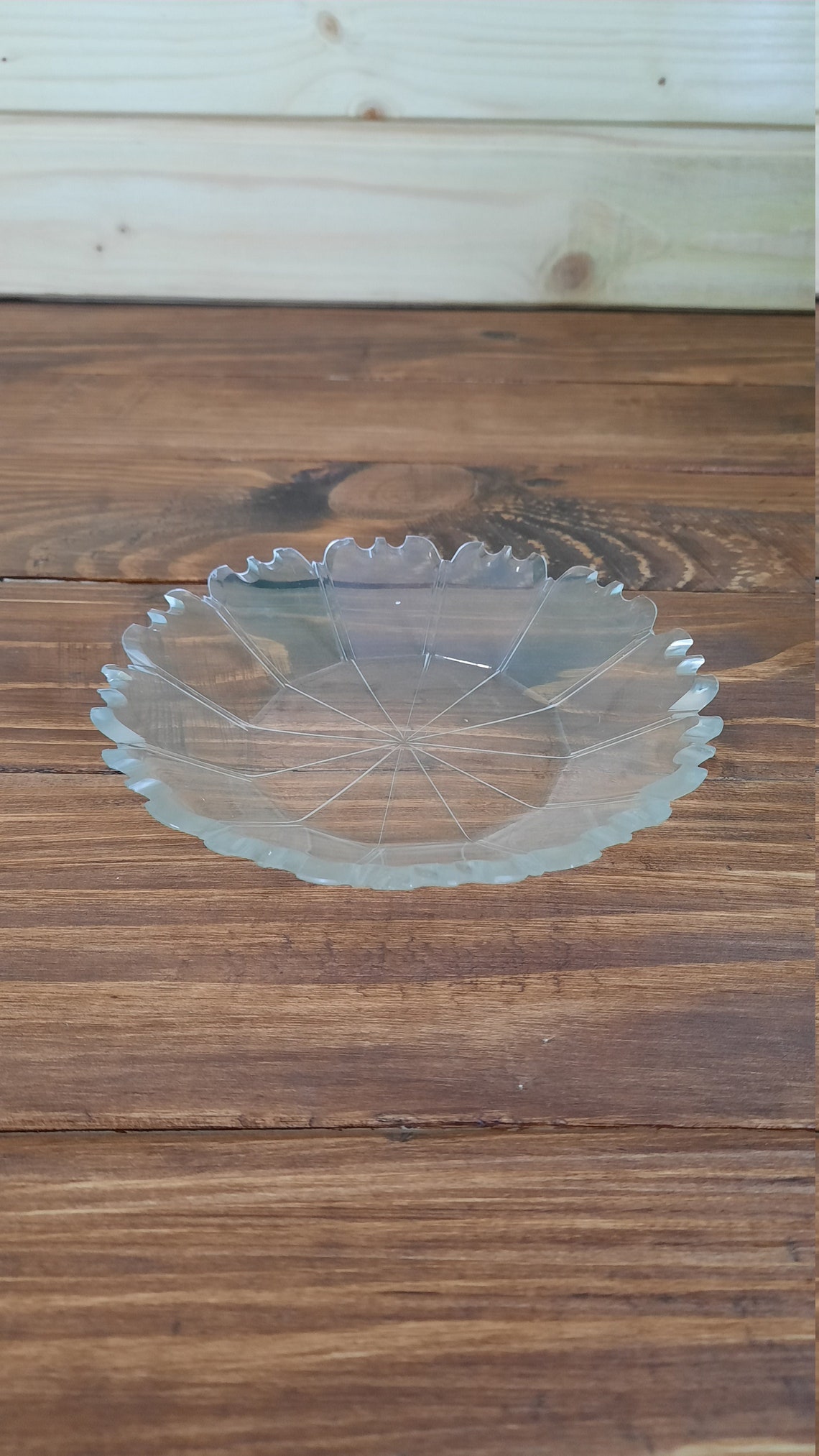 Vintage Clear Glass Luncheon Plates 6 plate Diamond and Coin Etsy