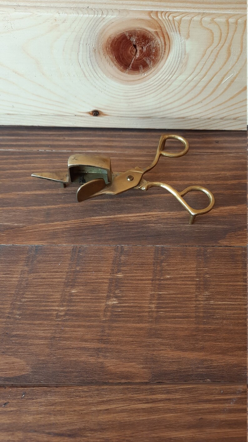 Vintage Brass Candle Wick Cutter Brass Candle Snuffer Scissors Etsy