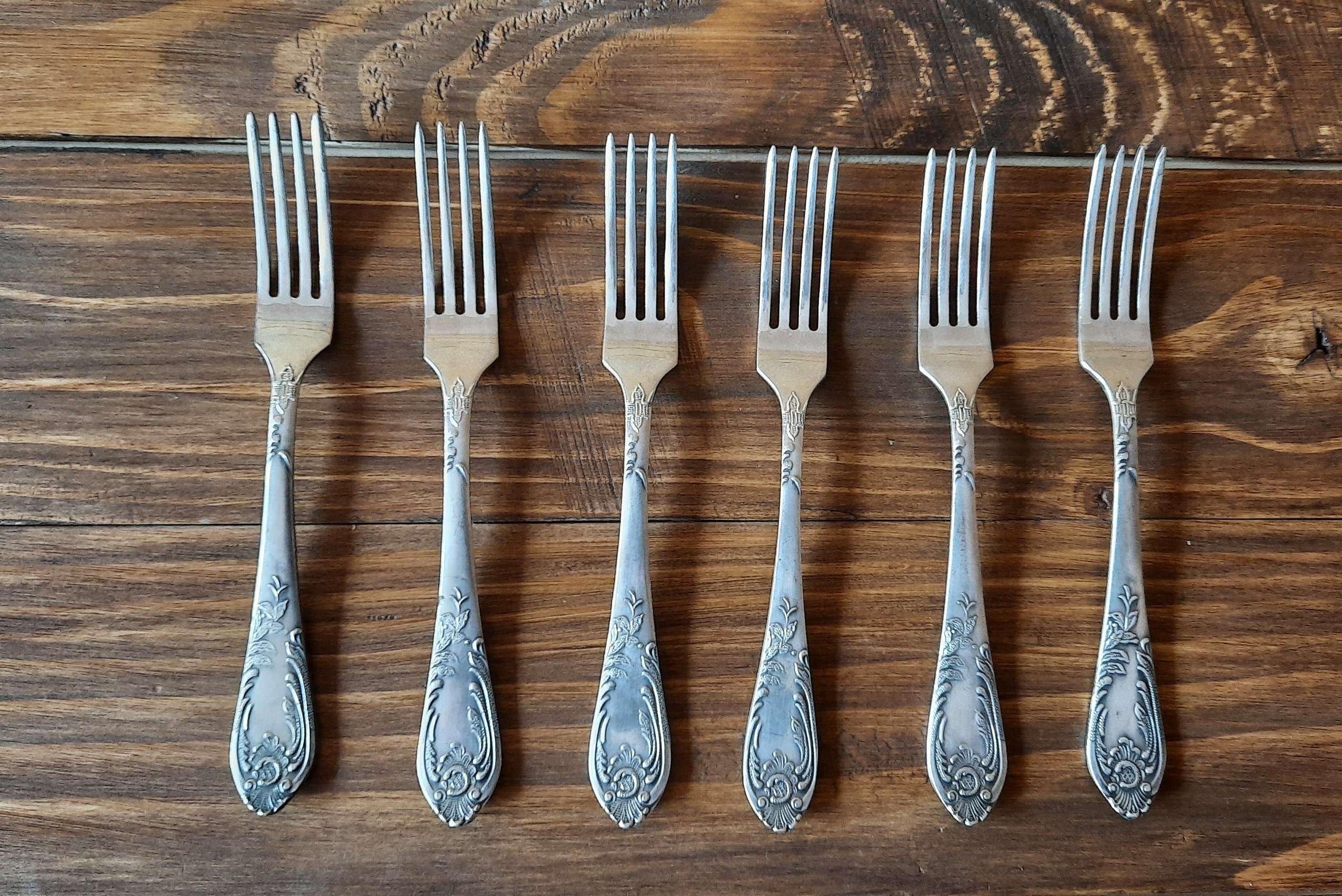 6 Vintage Serving Forks German silver Forks Melchior Forks Etsy