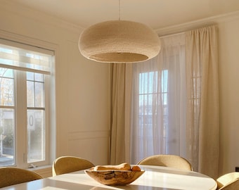 IZA Hand-Crocheted Japandi Pendant Lamp: Nordic Wabi Sabi Home Light, Minimalistic Suspension Light