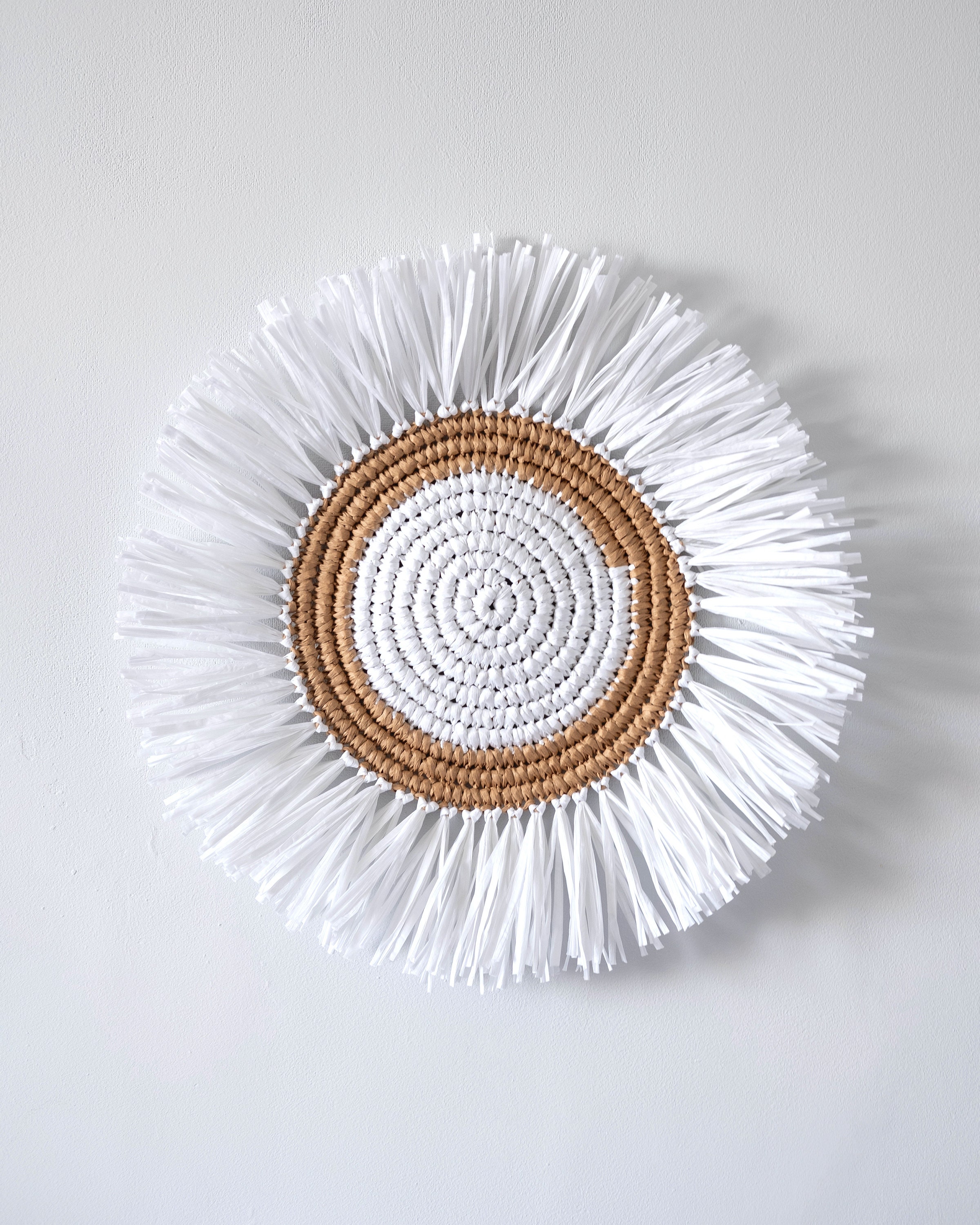 RattanView Set 2 Boho Natural Raffia Wall Fan Hanging Decor