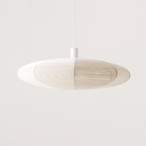 LJOM | Japandi Living Room Pendant Light, Scandinavian Bedroom Hanging Light, Natural Cotton Nordic Ceiling Light, Minimalist Chandelier