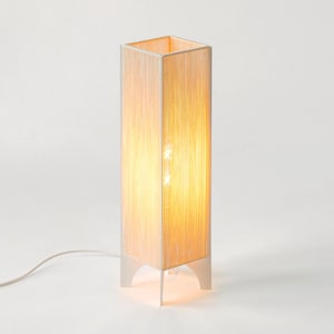 Minimalist Floor Lamp: Geometric Modernist Lamp with Cotton Threads, Ambient Architectural Lighting| K-F01 from "K" Series